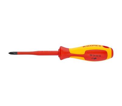 Отвертка диэлектрическая KNIPEX VDE Phillips PH2 x 100 мм, с узким концом, длина 212 мм