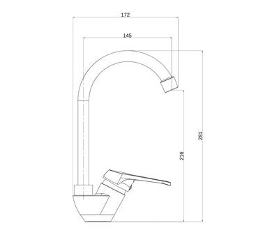 Смеситель для кухни OneLife P11-001cr полимерный, хром