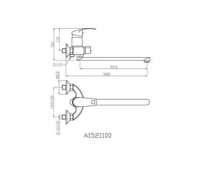 Смеситель для ванны Agger A1521100 Glad