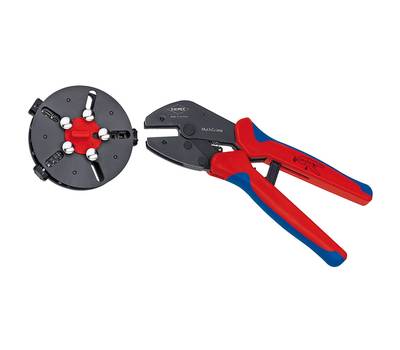 Пресс-клещи KNIPEX KN-973301 MultiCrimp с магазином для смены плашек, 3 сменные плашки, 250 мм