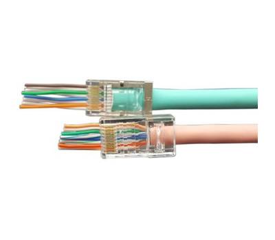 Коннектор Hyperline PLEZ-8P8C-U-C6-SH-100) FTP кат.6 RJ45 прозрачный