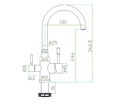 Смеситель для кухни ZorG Sanitary SZR-1339 FONTAS