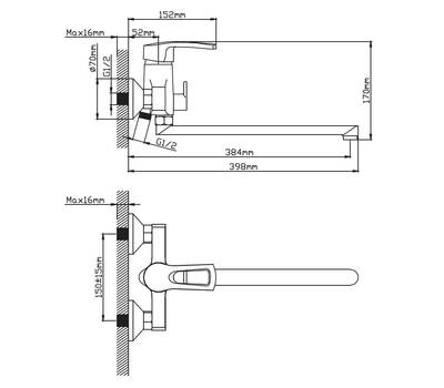 Смеситель для ванны Diadonna D80-222122