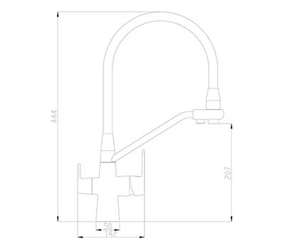 Смеситель для кухни под фильтр Steel Hammer SH 903-6 BLACK BR