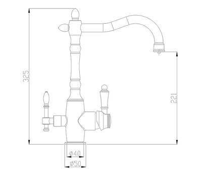 Смеситель для кухни под фильтр Steel Hammer SH 812 BRONZE