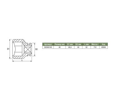 Головка торцевая Jonnesway S03A6146