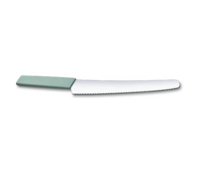 Нож кухонный VICTORINOX Modern (6.9076.26W44B) стальной для хлеба лезв.260мм серрейт. заточка зелены