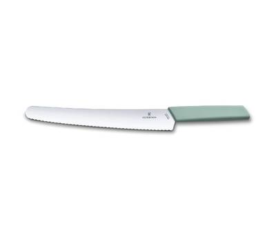Нож кухонный VICTORINOX Modern (6.9076.26W44B) стальной для хлеба лезв.260мм серрейт. заточка зелены