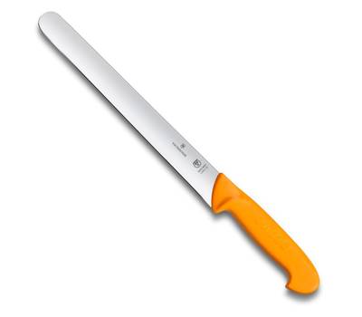 Нож кухонный VICTORINOX Swibo/(5.8441.25) стальной лезв.250мм прямая заточка желтый.