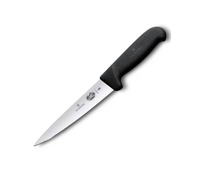 Нож кухонный VICTORINOX Fibrox/(5.5603.12) стальной обвалочный лезв.120мм прямая заточка черный