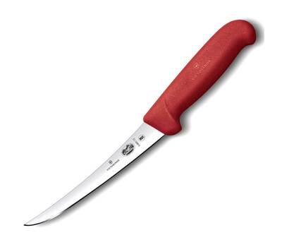 Нож кухонный VICTORINOX Fibrox/(5.6601.12) стальной разделочный для мяса лезв.120мм прямая заточка к
