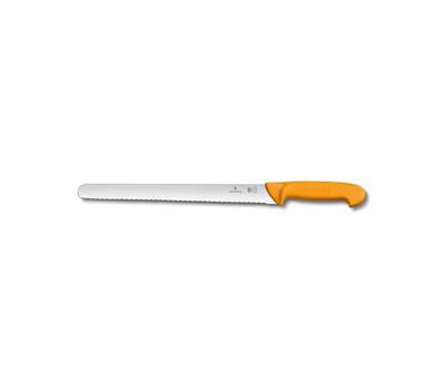 Нож кухонный VICTORINOX Swibo/(5.8443.35) стальной универсальный лезв.350мм серрейт. заточка желтый.