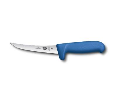 Нож кухонный VICTORINOX Fibrox/(5.6612.12) стальной разделочный лезв.120мм прямая заточка синий.