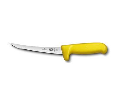 Нож кухонный VICTORINOX Fibrox/(5.6608.15M) стальной разделочный лезв.150мм прямая заточка черный.