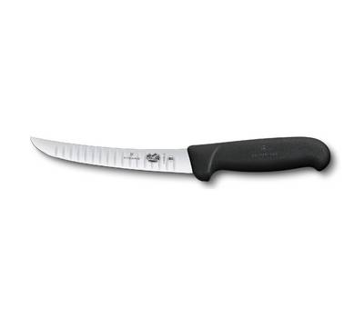 Нож кухонный VICTORINOX Fibrox/(5.6523.15) стальной обвалочный лезв.150мм рифленый край черный.