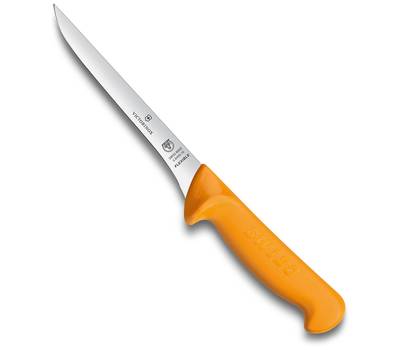 Нож кухонный VICTORINOX Swibo/(5.8409.16) стальной обвалочный для мяса лезв.160мм прямая заточка жел