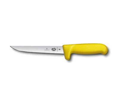 Нож кухонный VICTORINOX Fibrox/(5.6008.15M) стальной обвалочный лезв.150мм прямая заточка желтый.