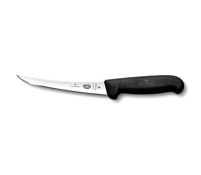 Нож кухонный VICTORINOX Fibrox/(5.6613.12) стальной разделочный лезв.120мм прямая заточка черный.