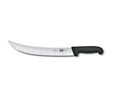 Нож кухонный VICTORINOX Fibrox/(5.7323.31) стальной разделочный лезв.310мм прямая заточка черный.