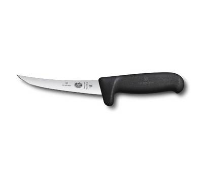Нож кухонный VICTORINOX Fibrox/(5.6613.12M) стальной разделочный лезв.120мм прямая заточка черный.