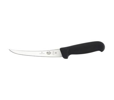Нож кухонный VICTORINOX Fibrox/(5.6413.12) стальной обвалочный лезв.120мм прямая заточка черный.