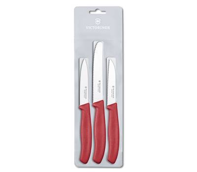 Набор ножей VICTORINOX 6.7111.3 кухонный, 3 пред, красный