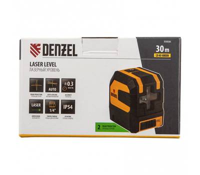 Уровень лазерный DENZEL LX 03 Green, 30 м, 520 нм, резьба 1/4"