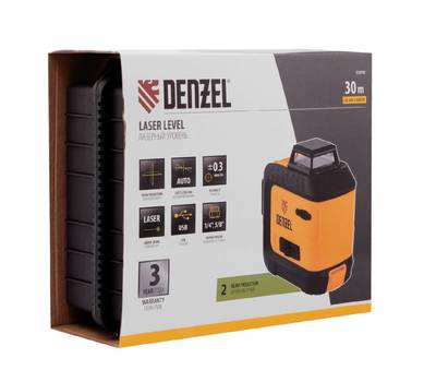 Уровень лазерный DENZEL LXI 360-2 Green, 30 м, 520 нм, акк. Li 2800 mAh, резьба 1/4"