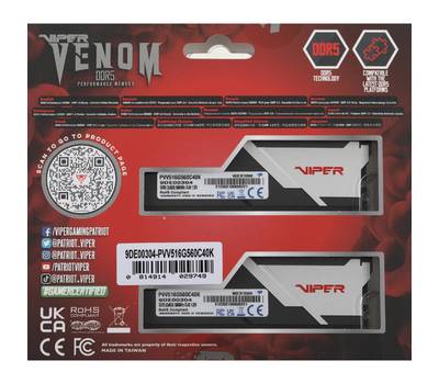 Оперативная память PATRIOT Viper Venom PVV516G560C40K