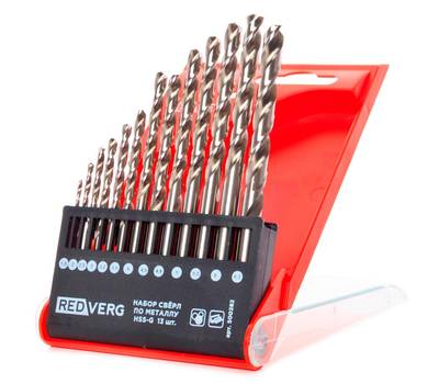 Сверло по металлу RedVerg 13 шт HSS-G, 1,5-6,5 мм.(500282)