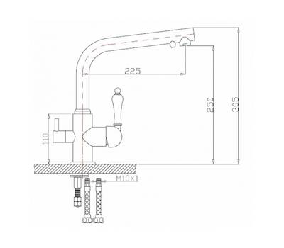 Смеситель для кухни под фильтр ZorG Sanitary ZR 313 YF-33 NICKEL