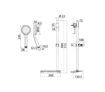 Душевой гарнитур IDDIS SpaHome SPA1F68i16