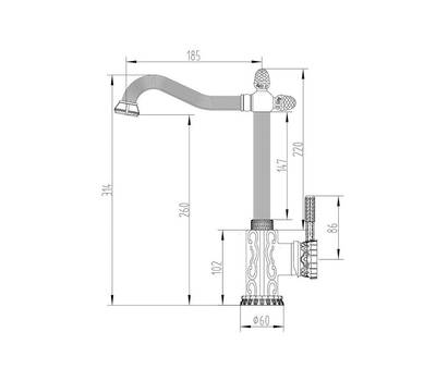 Смеситель для кухни ZorG Sanitary A 124K-BR