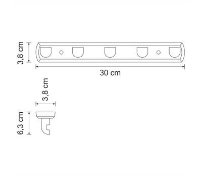 Крючки на планке WasserKRAFT Kammel K-8375 Кронштейн настенный