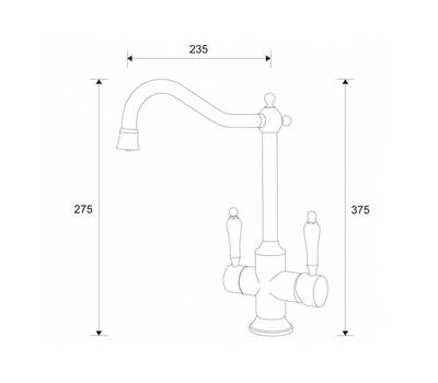 Смеситель для кухни под фильтр ZorG Sanitary ZR 344 YF BR