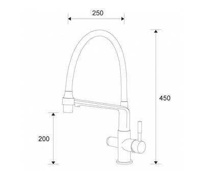 Смеситель для кухни под фильтр ZorG Sanitary ZR 343-8 YF