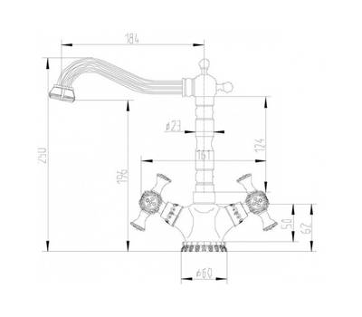 Смеситель для кухни ZorG Sanitary A 7005K-BR