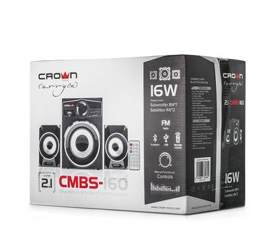 Колонки для компьютера Crown CMBS-160 (МДФ, Bluetooth, 8W+4W*2=16W; приёмник FM; картридер; интерфей