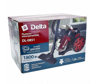 Пылесос электрический DELTA DL-0851 красный