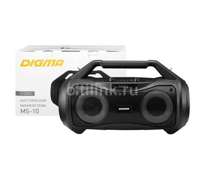Музыкальный центр DIGMA MS-10 черный 80Вт FM USB BT micro SD