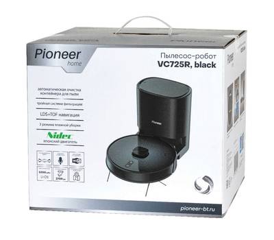 Робот-пылесос PIONEER VC725R, black