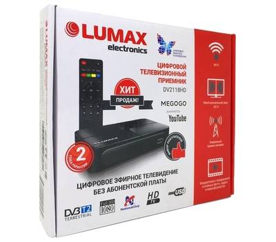 Ресивер цифровой LUMAX DV2118HD DVB-T2/C/WiFi/КИНОЗАЛ (200 фильмов)/MEGOGO/IPTV-плейлисты/Doby Digit