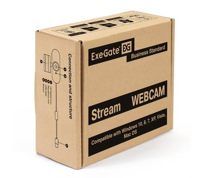 Web-камера EXEGATE Stream C925 FullHD T-Tripod (матрица 1/3" 2 Мп, 1920х1080, 1080P, 30fps, 4-линзов