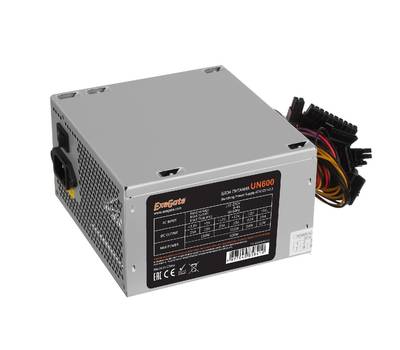 Блок питания EXEGATE UN600 (ATX, PC, 12cm fan, 24pin, 4pin, PCIe, 3xSATA, 2xIDE, FDD, кабель 220V в 