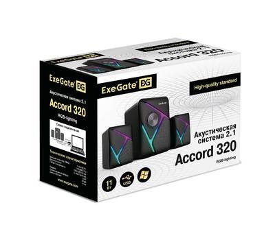 Колонки для компьютера EXEGATE Accord 320 (питание USB, 5Вт+2х3Вт, 150-20000Гц, цвет черный, RGB под