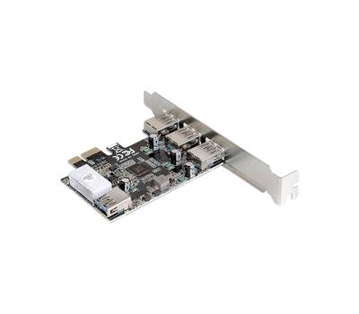 Контроллеp EXEGATE EXE-367 (PCI-E x1 v2.0, 3*USB3.0 ext. + 1*USB3.0 int., разъем доп.питания, VIA La