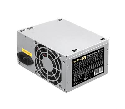 Блок питания EXEGATE AA400 (ATX, SC, 8cm fan, 24pin, 4pin, 2xSATA, IDE, кабель 220V с защитой от выд