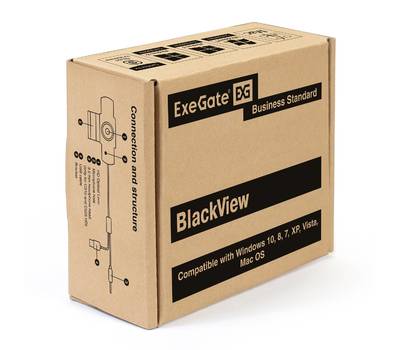 Web-камера EXEGATE BlackView C615 FullHD (матрица 1/3" 2 Мп, 1920х1080, 1080P, 30fps, 4-линзовый объ