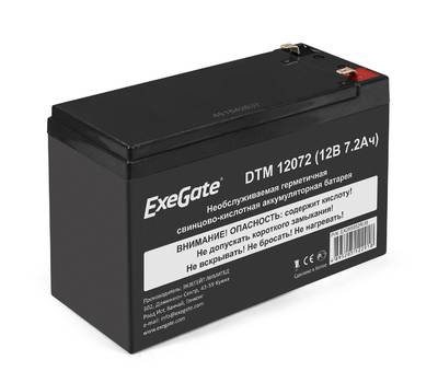 Батарея аккумуляторная EXEGATE DTM 12072 (12V 7,2Ah, клеммы F1)