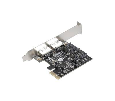 Контроллеp EXEGATE EXE-501 (PCI-E x1 v2.0, SATA3 6Gb/s, 2 int.+2 ext., ASMedia Chipset ASM1061)